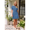 MEROKEETY Women’s Summer Short Sleeve Bodycon Sweater Mini Dress(Darkblue)