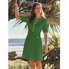 MEROKEETY Women’s Summer Short Sleeve Bodycon Sweater Mini Dress(Green)