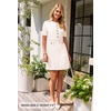 MEROKEETY Women’s Summer Short Sleeve Bodycon Sweater Mini Dress(Ivory)