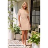 MEROKEETY Women’s Summer Short Sleeve Bodycon Sweater Mini Dress(Khaki)