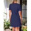 MEROKEETY Women’s Summer Short Sleeve Bodycon Sweater Mini Dress(Navy)