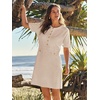 MEROKEETY Women’s Summer Short Sleeve Bodycon Sweater Mini Dress(Oatmeal)