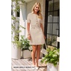MEROKEETY Women’s Summer Short Sleeve Bodycon Sweater Mini Dress(Oatmeal)