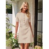 MEROKEETY Women’s Summer Short Sleeve Bodycon Sweater Mini Dress(Oatmeal)