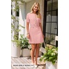 MEROKEETY Women’s Summer Short Sleeve Bodycon Sweater Mini Dress(Pink)