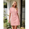 MEROKEETY Women’s Summer Short Sleeve Bodycon Sweater Mini Dress(Pink)