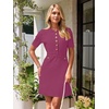 MEROKEETY Women’s Summer Short Sleeve Bodycon Sweater Mini Dress(Rose)