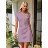MEROKEETY Women’s Summer Short Sleeve Bodycon Sweater Mini Dress(Taro)