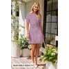 MEROKEETY Women’s Summer Short Sleeve Bodycon Sweater Mini Dress(Taro)