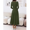 MEROKEETY Women’s Sweater Dress Fall Winter Church Midi Dresses(Armygreen)