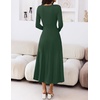 MEROKEETY Women’s Sweater Dress Fall Winter Church Midi Dresses(Darkgreen)