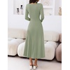 MEROKEETY Women’s Sweater Dress Fall Winter Church Midi Dresses(Lightgreen)