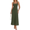 MEROKEETY Women Summer Halter Ribbed Bodycon Midi Sweater Dress 2026 Formal(Armygreen)
