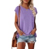 MEROKEETY Womens Summer Cap Sleeve Tops Business Dressy T Shirts 2026(Lavender)