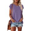 MEROKEETY Womens Summer Cap Sleeve Tops Business Dressy T Shirts 2026(Purple)