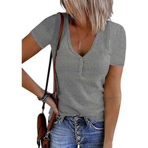 MEROKEETY Womens 2026 Summer Short Sleeve Tops Casual T Shirts(Lightgrey)