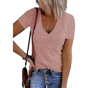 MEROKEETY Womens 2026 Summer Short Sleeve Tops Casual T Shirts(Pink)