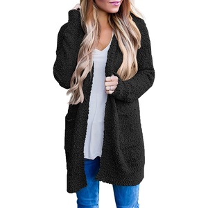 MEROKEETY Womens Fuzzy Chunky Oversized Cardigan Sweaters 2026 Fall Outfits(Black)
