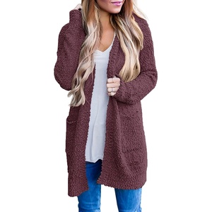 MEROKEETY Womens Fuzzy Chunky Oversized Cardigan Sweaters 2026 Fall Outfits(Maroon)