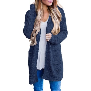 MEROKEETY Womens Fuzzy Chunky Oversized Cardigan Sweaters 2026 Fall Outfits(Navy)