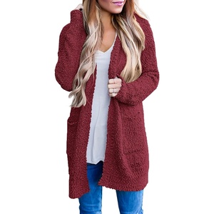 MEROKEETY Womens Fuzzy Chunky Oversized Cardigan Sweaters 2026 Fall Outfits(Wine)