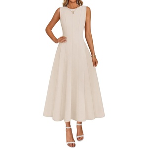 MEROKEETY Women’s Semi Formal Cocktail Wedding Guest A Line Maxi Dresses(Apricot)
