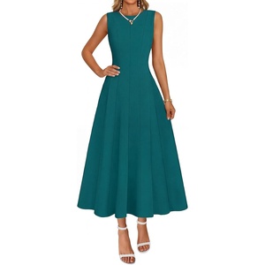 MEROKEETY Women’s Semi Formal Cocktail Wedding Guest A Line Maxi Dresses(Teal)