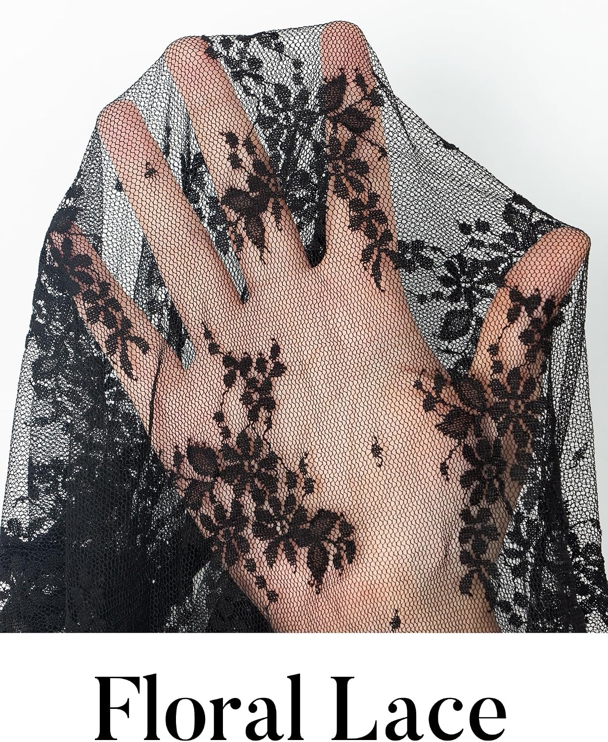 image:imageMEROKEETY Women Lace Mesh Sheer Long Sleeve Crew Neck Top Blouse Shirt 2026Black