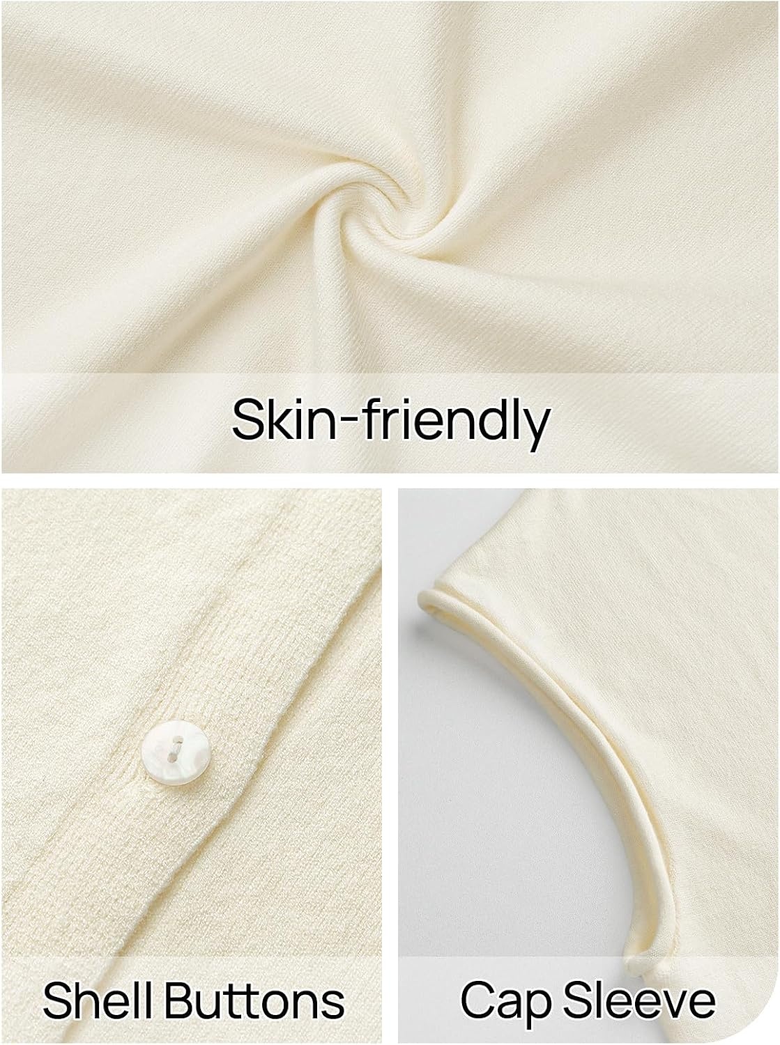 image:imageMEROKEETY Womens Summer Cap Short Sleeve Sweater Vest 2026 Trendy TopsBeige