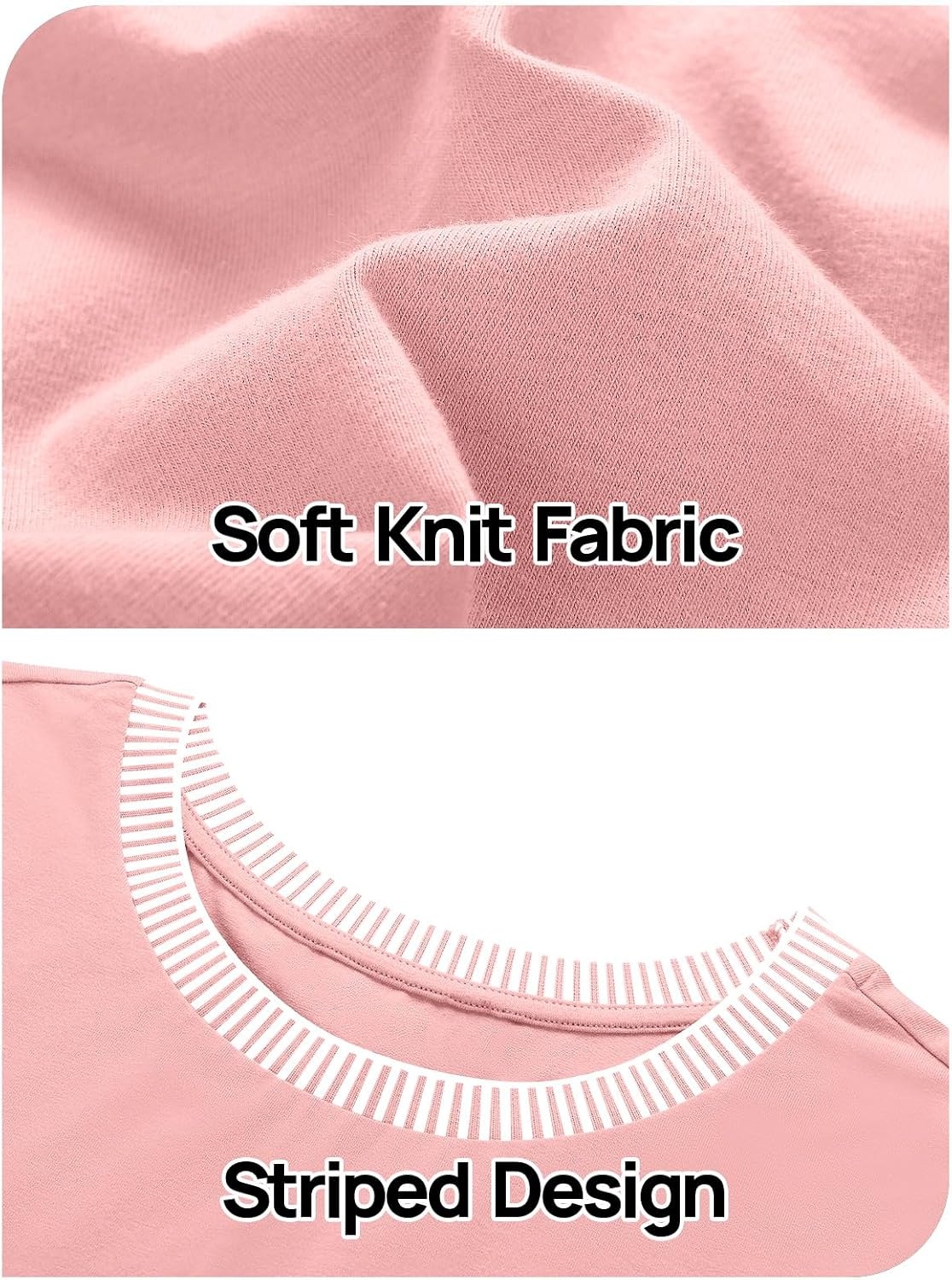 image:imageMEROKEETY Womens Summer Tops 2026 Short Sleeve Casual Trendy Striped Color Block T Shirts Loose BlouseLight Pink