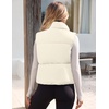 MEROKEETY Puffer Vest Women 2026 Fall Winter Sleeveless Coat(Beige)