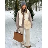 MEROKEETY Puffer Vest Women 2026 Fall Winter Sleeveless Coat(Beige)