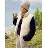 MEROKEETY Puffer Vest Women 2026 Fall Winter Sleeveless Coat(Beige)