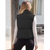 MEROKEETY Puffer Vest Women 2026 Fall Winter Sleeveless Coat(Black)