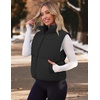 MEROKEETY Puffer Vest Women 2026 Fall Winter Sleeveless Coat(Black)