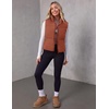 MEROKEETY Puffer Vest Women 2026 Fall Winter Sleeveless Coat(Brown)