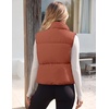 MEROKEETY Puffer Vest Women 2026 Fall Winter Sleeveless Coat(Brown)