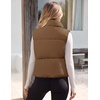 MEROKEETY Puffer Vest Women 2026 Fall Winter Sleeveless Coat(Coffee)