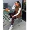 MEROKEETY Puffer Vest Women 2026 Fall Winter Sleeveless Coat(Coffee)