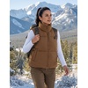 MEROKEETY Puffer Vest Women 2026 Fall Winter Sleeveless Coat(Coffee)