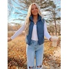 MEROKEETY Puffer Vest Women 2026 Fall Winter Sleeveless Coat(Darkblue)