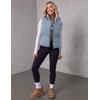 MEROKEETY Puffer Vest Women 2026 Fall Winter Sleeveless Coat(Dustyblue)