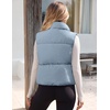MEROKEETY Puffer Vest Women 2026 Fall Winter Sleeveless Coat(Dustyblue)