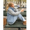 MEROKEETY Puffer Vest Women 2026 Fall Winter Sleeveless Coat(Dustyblue)