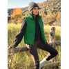 MEROKEETY Puffer Vest Women 2026 Fall Winter Sleeveless Coat(Green)