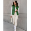 MEROKEETY Puffer Vest Women 2026 Fall Winter Sleeveless Coat(Green)