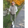 MEROKEETY Puffer Vest Women 2026 Fall Winter Sleeveless Coat(Grey)