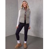 MEROKEETY Puffer Vest Women 2026 Fall Winter Sleeveless Coat(Grey)