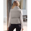 MEROKEETY Puffer Vest Women 2026 Fall Winter Sleeveless Coat(Grey)