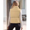 MEROKEETY Puffer Vest Women 2026 Fall Winter Sleeveless Coat(Khaki)